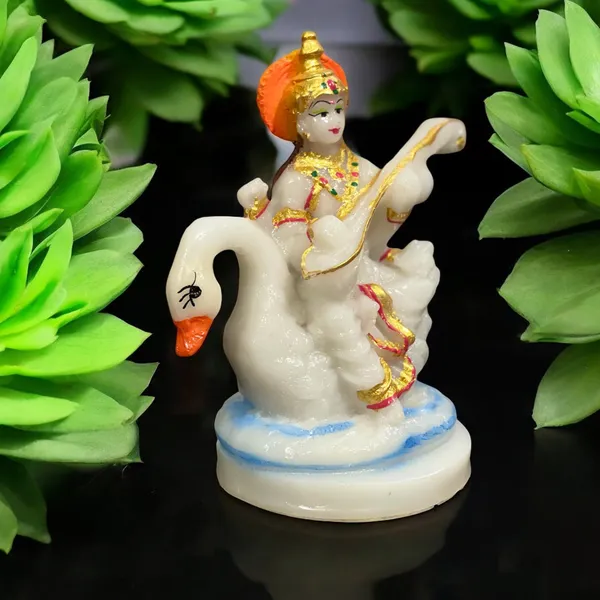White_Maa_Saraswati_Idol_Marble_Look_Murti_Best_For_Home_Temple