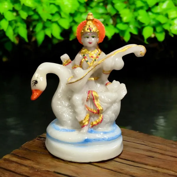 White_Maa_Saraswati_Idol_Marble_Look_Murti_Best_For_Home_Temple