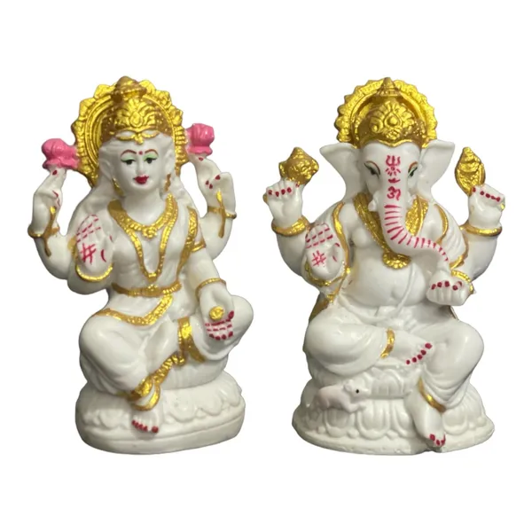 Off_White_&_Golden_Lord_Laxmi_Ganesh_Murti_Idol_Look_Marble_Best_For_Puja