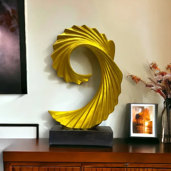 Golden_Wave_Up_Home_Decor_Resin_Showpiece