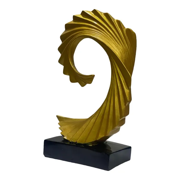 Golden_Wave_Up_Home_Decor_Resin_Showpiece