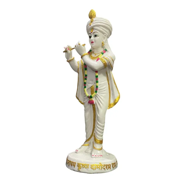 Cream_Standing_Krishna_With_Bansuri_Lord_Keshav_Idol