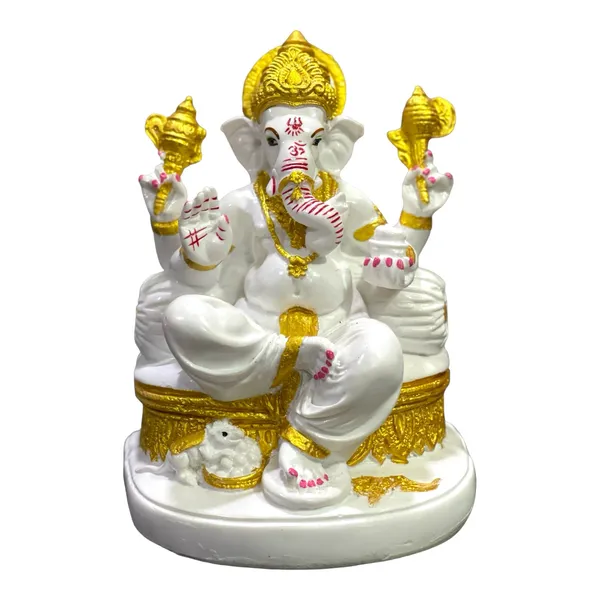 Off_White_&_Golden_Lord_Ganesh_Marble_Statue_Best_Gift_For_Griha_Pravesh