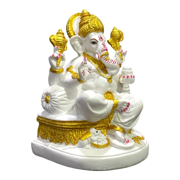 Off_White_&_Golden_Lord_Ganesh_Marble_Statue_Best_Gift_For_Griha_Pravesh