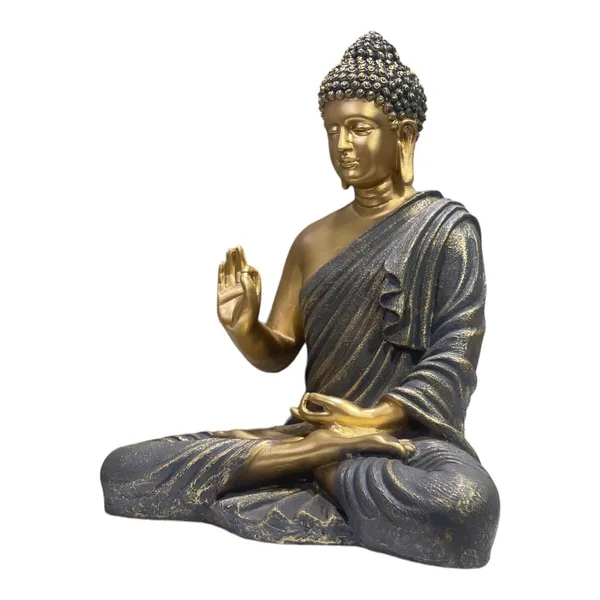 Grey_&_Golden_Symbol_Of_Peace_Meditating_Buddha_Statue_Home_Decor_Idol