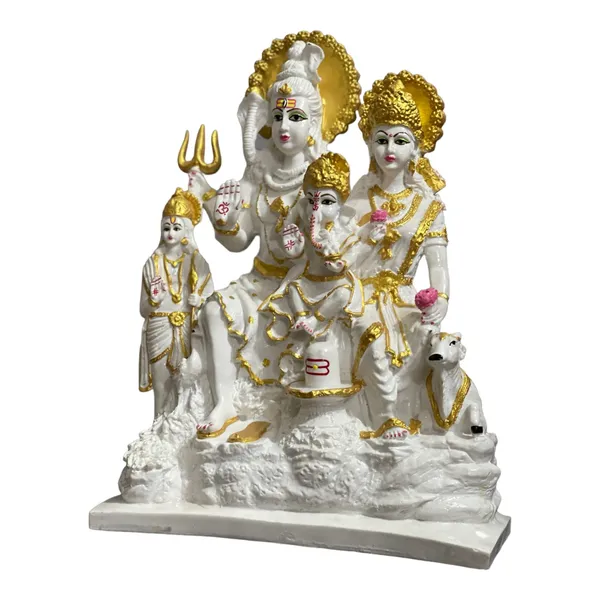 Off_White_&_Golden_Lord_Shiv_Parvati_Ganesh_Kartikeya_Shiv_Parivar_Marble_Look_Shiv_Parivar