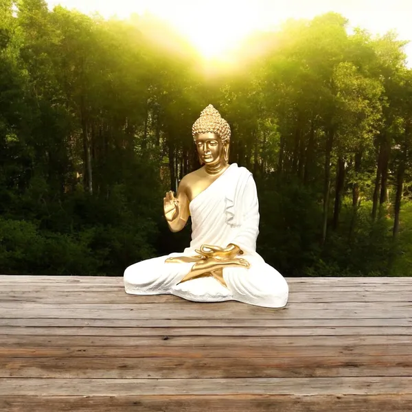 White_&_Golden_Meditating_Buddha_Mudra_Showpiece_Home_Decor_Idol