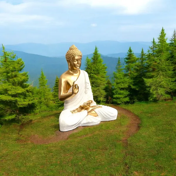 White_&_Golden_Meditating_Buddha_Mudra_Showpiece_Home_Decor_Idol