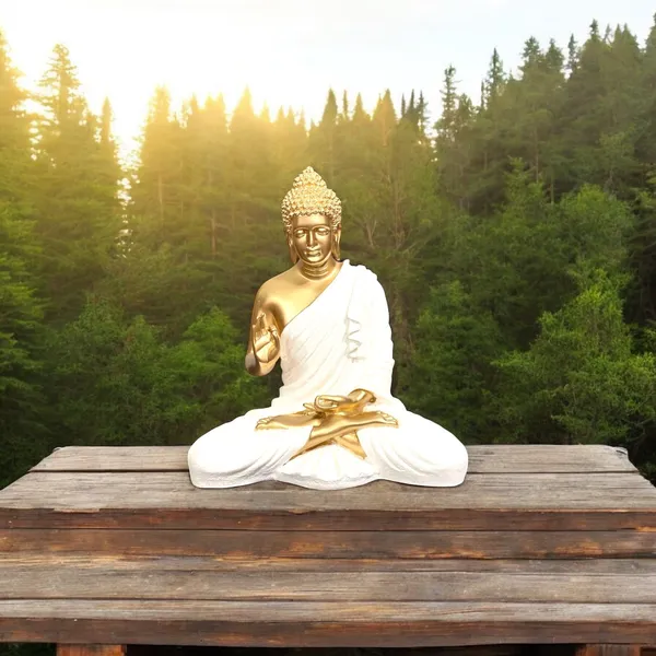 White_&_Golden_Meditating_Buddha_Mudra_Showpiece_Home_Decor_Idol