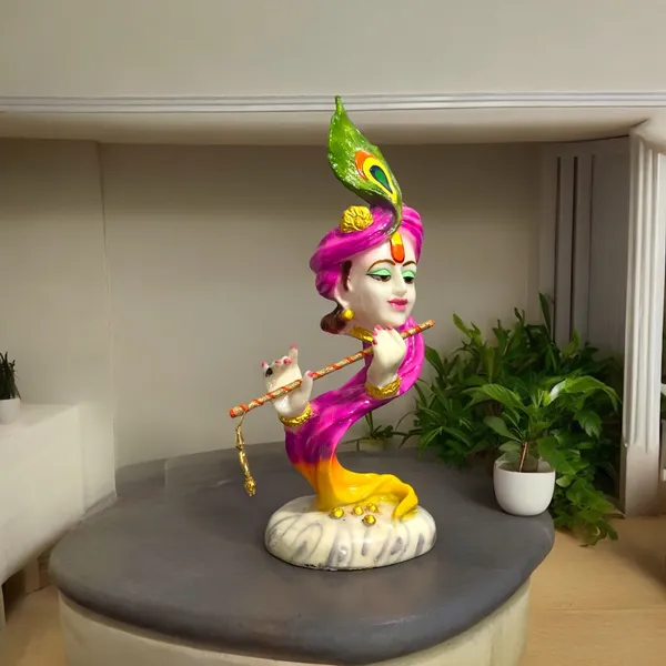 Multicolor_Curved_Pagadi_Krishna_With_Basuri_Marble_Look_Colourful_Idol