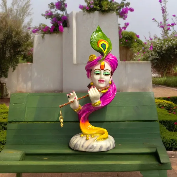 Multicolor_Curved_Pagadi_Krishna_With_Basuri_Marble_Look_Colourful_Idol