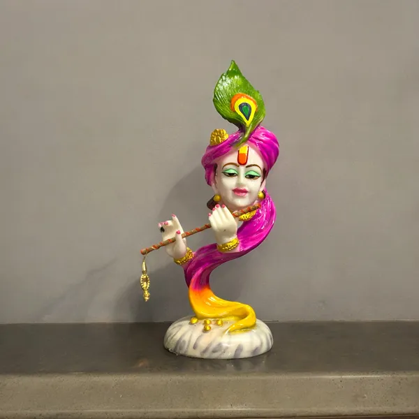 Multicolor_Curved_Pagadi_Krishna_With_Basuri_Marble_Look_Colourful_Idol