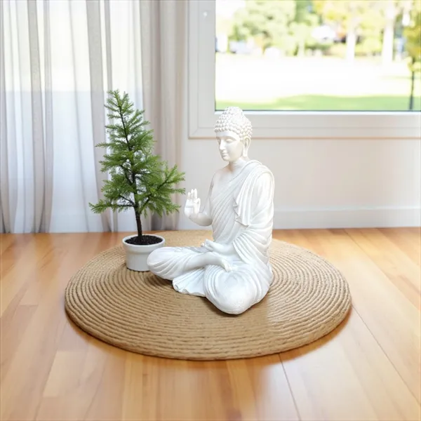 White_Meditating_Buddha_White_Marble_Look_Statue_Symbol_Of_Peace_Home_Decor_Idol_(