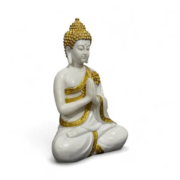 Off_White_&_Golden_Anjali_Mudra_Buddha_Composite_Look_Marble_Idol_Hand_Pose_The_Best_Gift_For_Friends