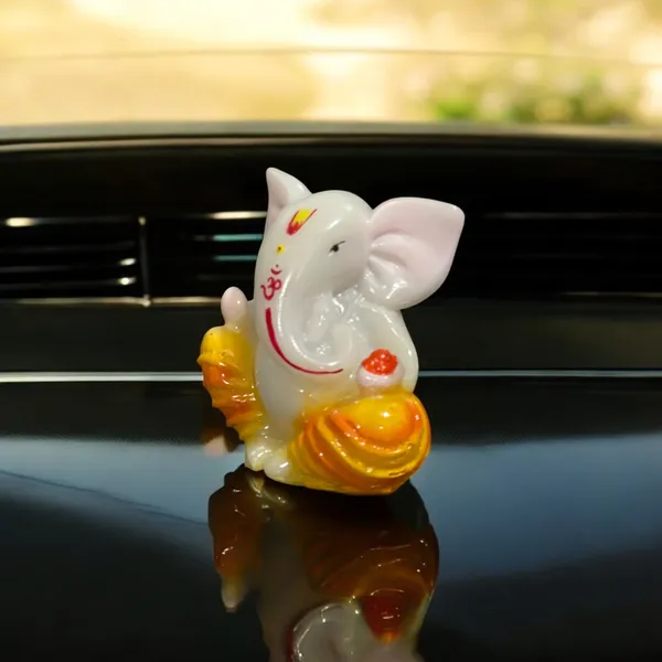 White_&_Orange_Lord_Cute_Ganesha_Idol_Lucky_Ganesh_Idol_For_Vehicle_Car_Dashboard_Gifting_Office_Puja_Decor
