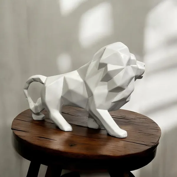 Black_A_Prowling_Lion_With_A_Modern_Geometric_Shape_Showpiece_Best_For_Gifting_Office_Home_Decor