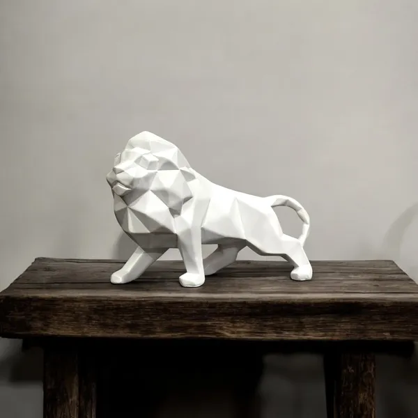 Black_A_Prowling_Lion_With_A_Modern_Geometric_Shape_Showpiece_Best_For_Gifting_Office_Home_Decor