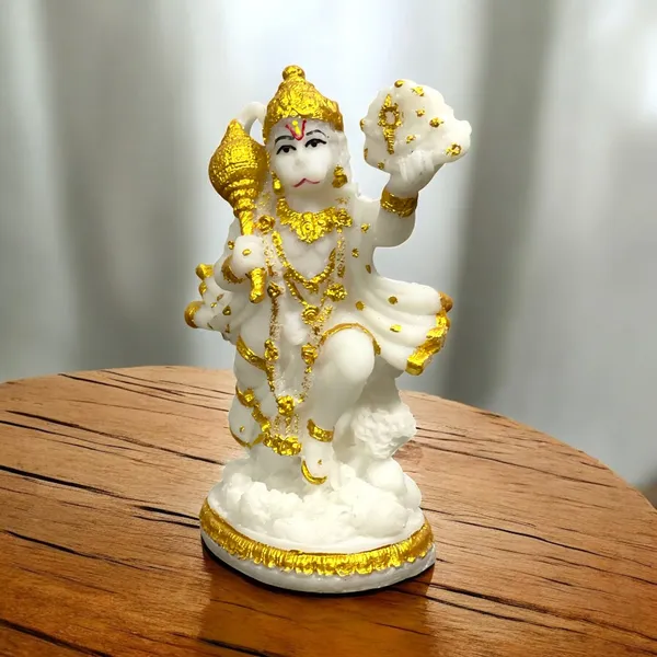 Off_White_&_Golden_Lord_Hanuman_Pawansut_Hanuman_Parvat_Marble_Look_Idol_Best_For_Home_Office_Temple