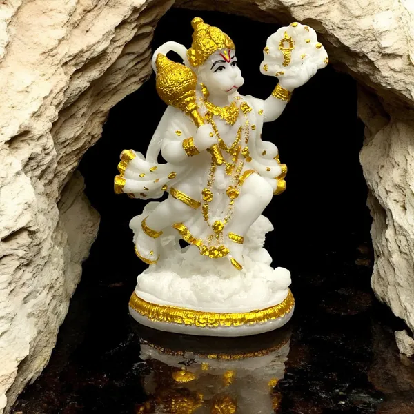 Off_White_&_Golden_Lord_Hanuman_Pawansut_Hanuman_Parvat_Marble_Look_Idol_Best_For_Home_Office_Temple