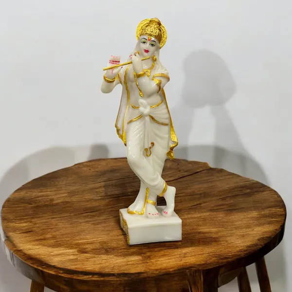 Off_White_Standing_Krishan_Golden_Idol_Marble_Look_Murti_Statue