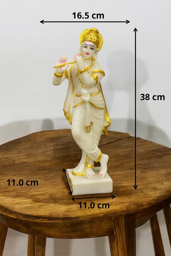 Off_White_Standing_Krishan_Golden_Idol_Marble_Look_Murti_Statue