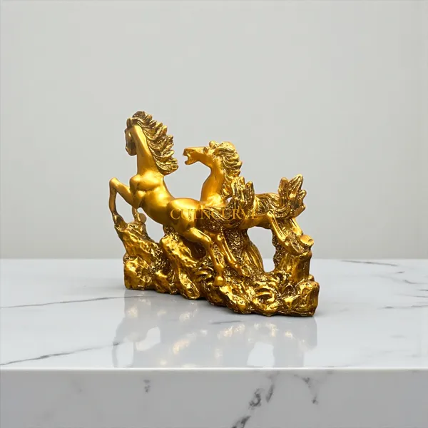 Golden_Two_Running_Horses_For_Feng_Shui_And_Vastu_For_Positive_Energy