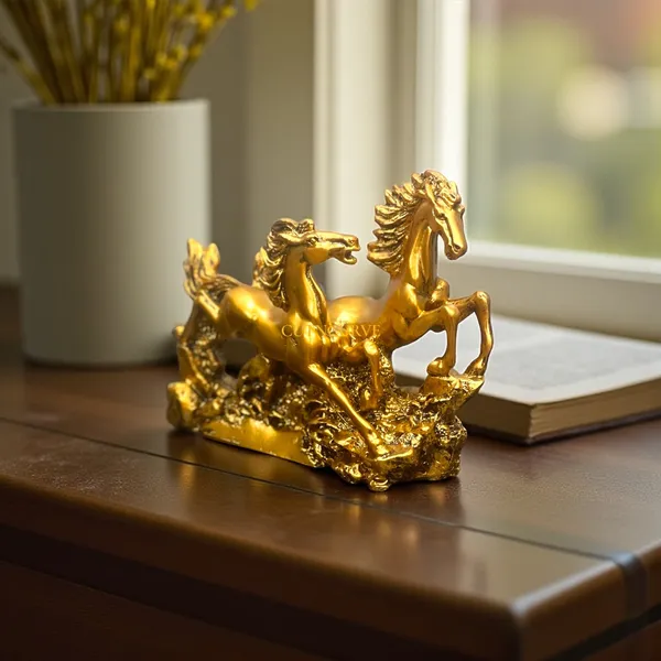 Golden_Two_Running_Horses_For_Feng_Shui_And_Vastu_For_Positive_Energy