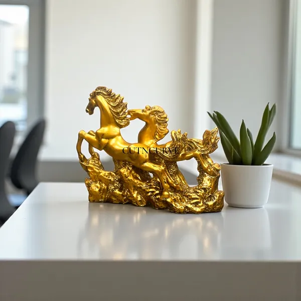 Golden_Two_Running_Horses_For_Feng_Shui_And_Vastu_For_Positive_Energy