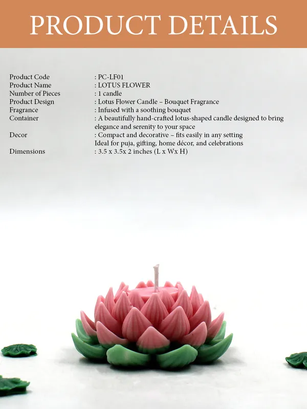 Lotus(_Bouquet_)Candle_For_Home,Office,Living_Room