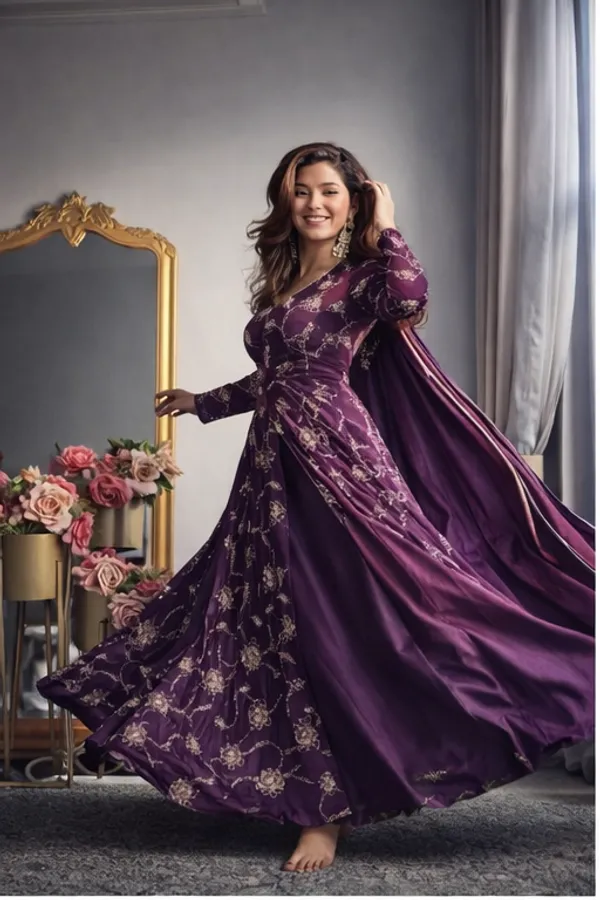 Plum_Royale_Embroidered_Gown?Lehenga_Set