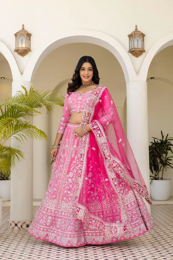 Hot_Pink_Crepe_Silk_Embroidered_Lehenga_Choli_with_Jari_Work_&_Dupatta
