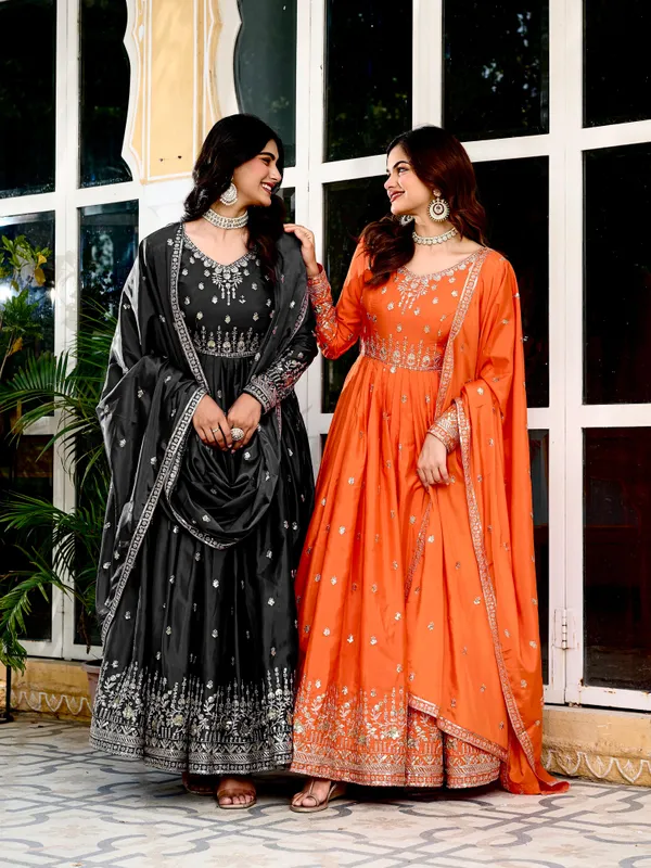 Sunset_Orange_Gown_Set