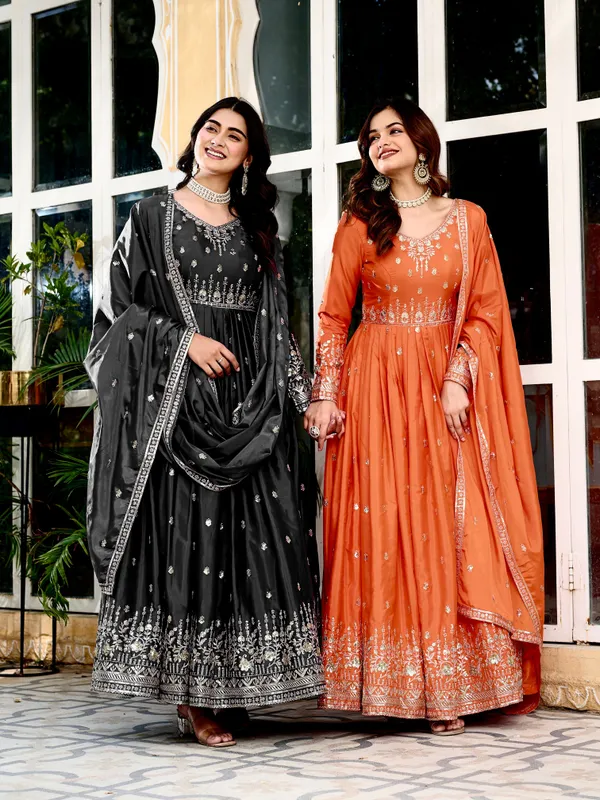 Sunset_Orange_Gown_Set