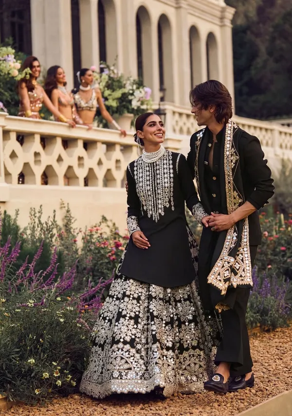 Black_Chinon_Sequence_Embroidered_Lehenga_For_Women