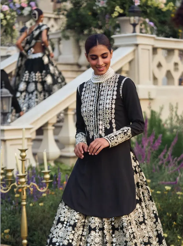 Black_Chinon_Sequence_Embroidered_Lehenga_For_Women
