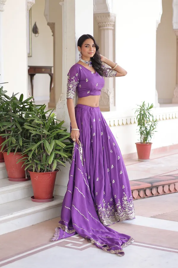 Purple_Vichitra_Silk_With_Sequins_&_Zari_Multi_Embroidered_Lehenga_For_Women