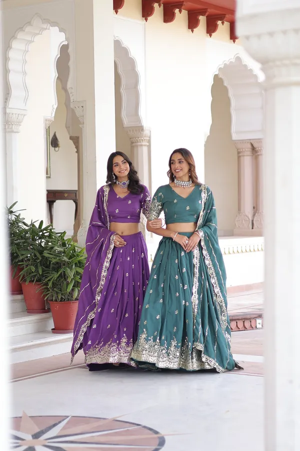 Purple_Vichitra_Silk_With_Sequins_&_Zari_Multi_Embroidered_Lehenga_For_Women