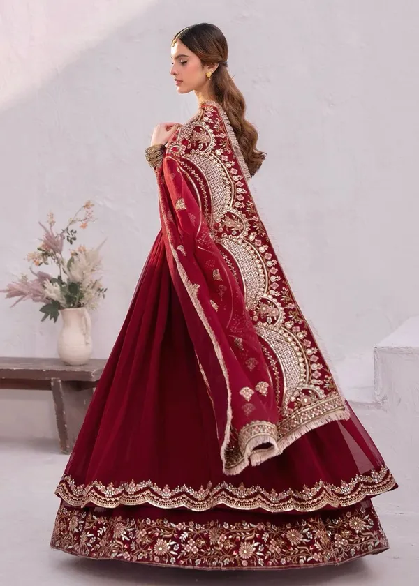 Red_Georgette_Thread_&_Sequence_Embroidered_Gown_For_Women