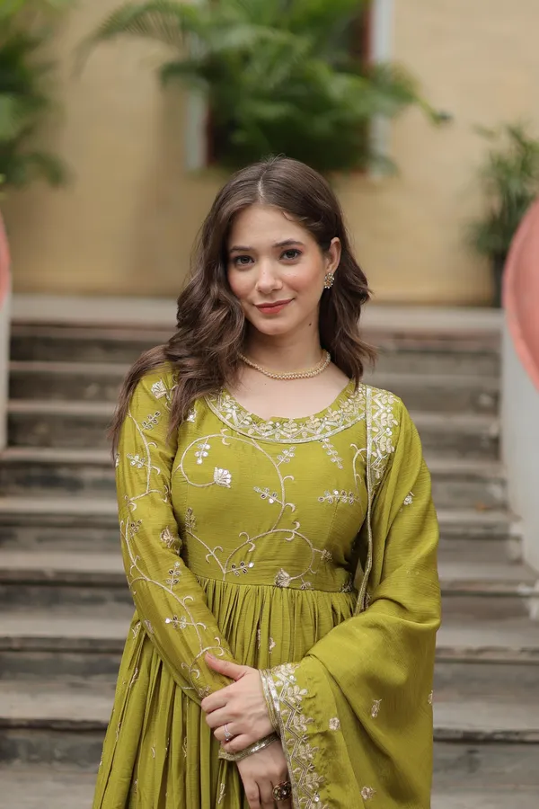 Parrot_Green_Chinon_Sequins_Embroidered_Gown_With_Palazzo_For_Women