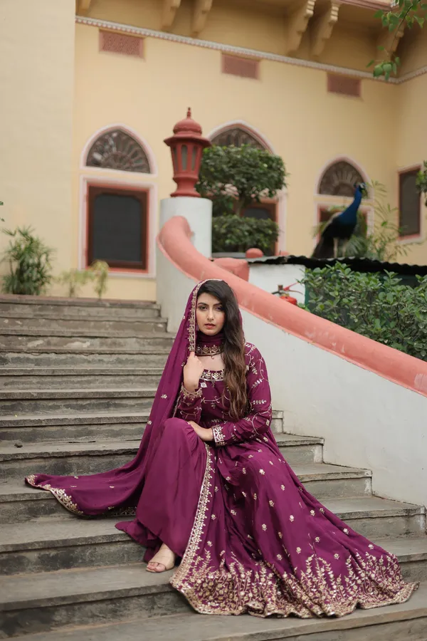 Wine_Chinon_Sequins_Embroidered_Gown_With_Palazzo_For_Women