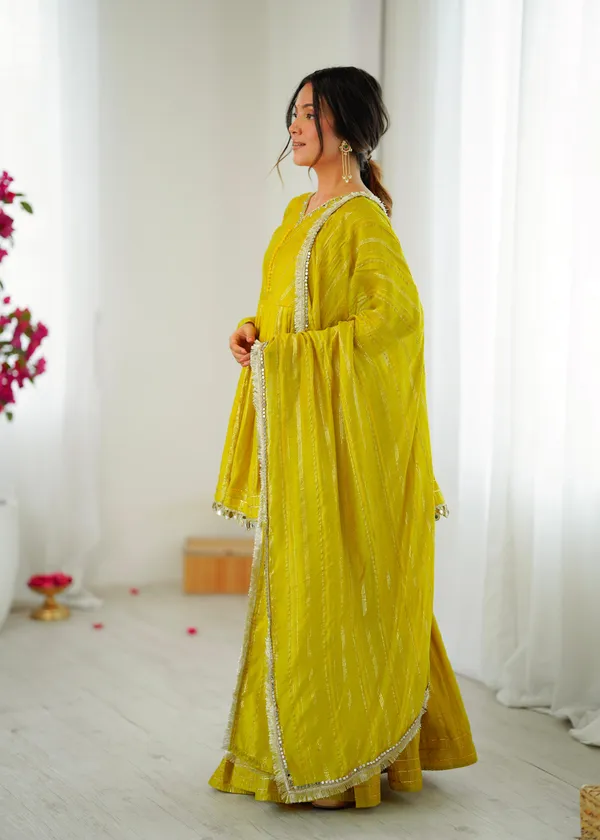 Lime_Yellow_Mul_Chanderi_Sharara_Suit_Set_For_Women
