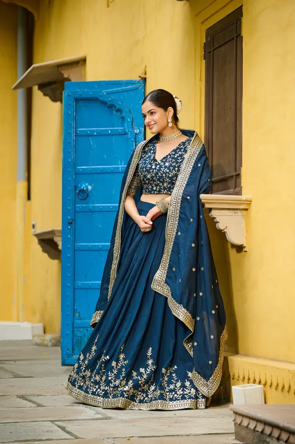Vichitra_Silk_Sequins_Embroidered_Lehenga-_Semi_Stitched_For_Women