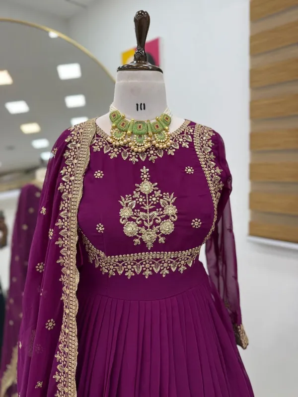 Wine_Sequence_Embroidered_Georgette_Gown_For_Women