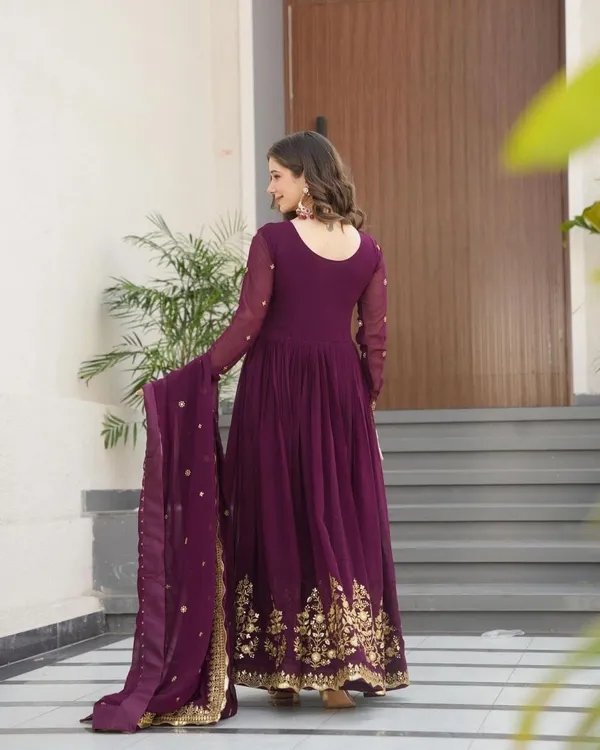 Wine_Sequence_Embroidered_Georgette_Gown_For_Women