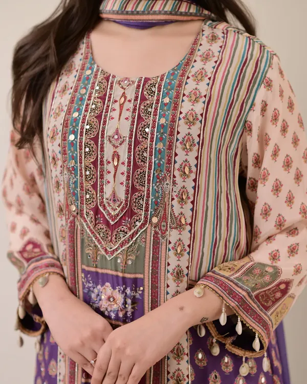 Lavender_Chiffon_Hand_Work_A-Line_Festive_Suit_Set_For_Women