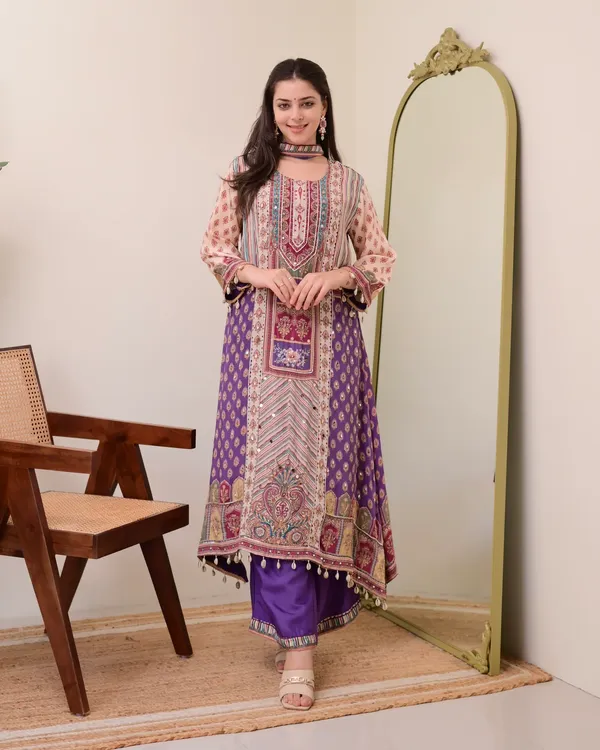 Lavender_Chiffon_Hand_Work_A-Line_Festive_Suit_Set_For_Women