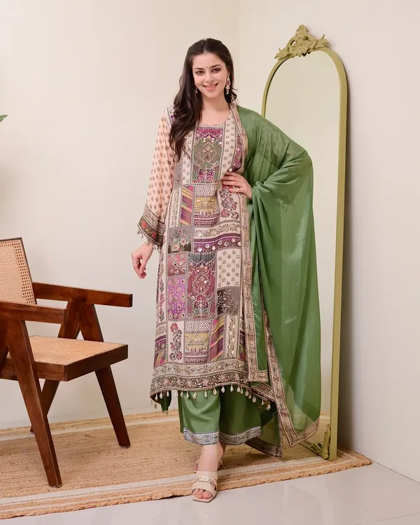 Green_Chiffon_Hand_Work_A-Line_Festive_Suit_Set_For_Women