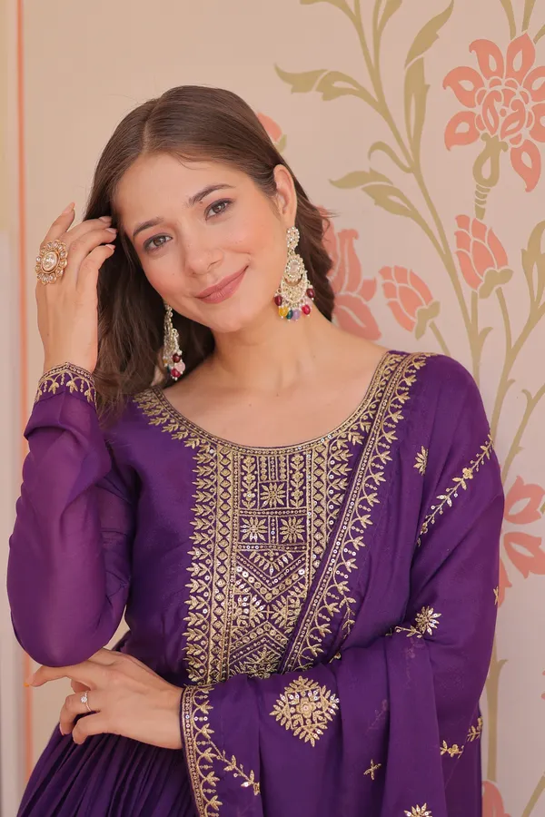 Purple_Embroidered_Georgette_Gown_For_Women