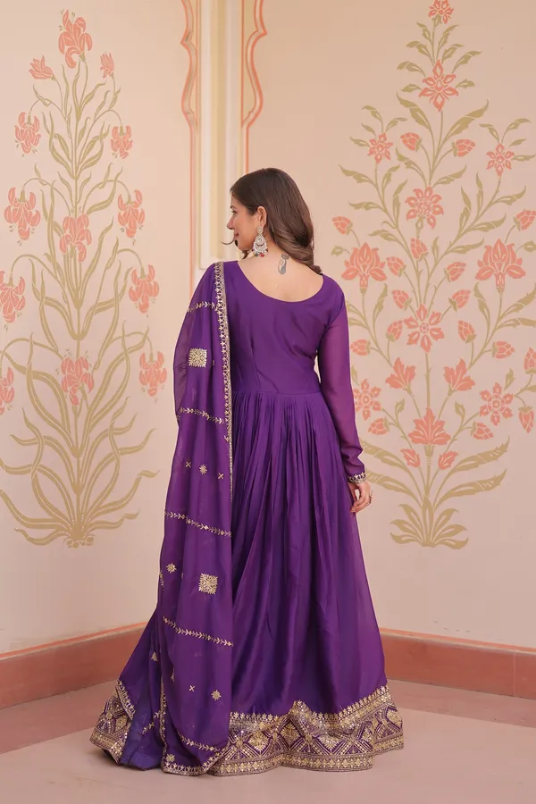 Purple_Embroidered_Georgette_Gown_For_Women