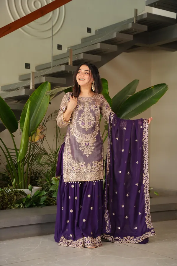 Purple_Coding_Embroidered_Sequence_Work_Sharara_Suit_For_Women